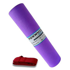 Deals and Offers on - FOXWHEEL 4MM Thick, Light Weight with Anti-Slip Dual Side Embossed Yoga Mat with Carrying Strap For Men aand Women (4MM, Purple) Deals, Discounts & Offers on - FOXWHEEL 4MM Thick, Light Weight with Anti-Slip Dual Side Embossed Yoga Mat with Carrying Strap For Men aand Women (4MM, Purple)