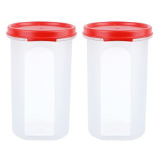 Deals and Offers on - Cutting EDGE Plastic Kitchen Storage Container - 585 ML, Set of 2, Red Deals, Discounts & Offers on - Cutting EDGE Plastic Kitchen Storage Container - 585 ML, Set of 2, Red