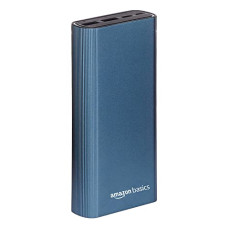 Deals and Offers on Power Banks - Amazon Basics 20000 Mah Lithium Polymer 22.5W Fast Charging Power Bank | Triple Output (Type C, 2 USB), Dual Input (Type C, Micro USB) | Metallic Blue Deals, Discounts & Offers on Power Banks - Amazon Basics 20000 Mah Lithium Polymer 22.5W Fast Charging Power Bank | Triple Output (Type C, 2 USB), Dual Input (Type C, Micro USB) | Metallic Blue