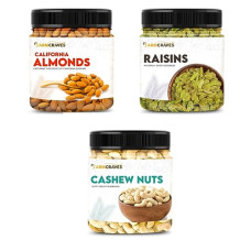 Deals and Offers on - FARMCRAVES Premium Dry Fruits Combo Pack (750g) | Whole Almond (250g) + Cashew (250g) + Raisin (250g) | Healthy Dry Fruit Snack Combo Deals, Discounts & Offers on - FARMCRAVES Premium Dry Fruits Combo Pack (750g) | Whole Almond (250g) + Cashew (250g) + Raisin (250g) | Healthy Dry Fruit Snack Combo