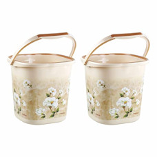 Deals and Offers on Home Improvement - Nayasa Sqr Ring Marble Bathroom Set_Bucket 25 Ltrs 2 Pcs Set_Brown Deals, Discounts & Offers on Home Improvement - Nayasa Sqr Ring Marble Bathroom Set_Bucket 25 Ltrs 2 Pcs Set_Brown