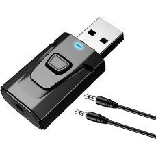 Deals, Discounts & Offers on Electronics - Sounce Bluetooth Car Adapter, Mini Bluetooth 5.0 Transmitter Receiver Wireless 3.5mm Aux Jack Adapter Hands-Free Car Kit Built-in Mic