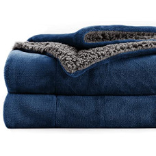 Deals and Offers on - BSB HOME Polyester Micromink Summer AC/Mild Winter/Heavy Winter Sherpa Blanket Super Soft Flannel Solid/Plain, Blue & Grey, Size 150 x 228 Cms (Approx 4x7 ft) (Single) Deals, Discounts & Offers on - BSB HOME Polyester Micromink Summer AC/Mild Winter/Heavy Winter Sherpa Blanket Super Soft Flannel Solid/Plain, Blue & Grey, Size 150 x 228 Cms (Approx 4x7 ft) (Single)