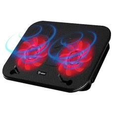 Deals, Discounts & Offers on Laptop Accessories - Tukzer Laptop Cooling Pad StandRiser, Portable Slim Quiet USB Powered Gaming Cooler Chill Mat| 2-Red-LED Fans| USB Powered| 2-Viewing Angles |10-to-15.6-inch laptops