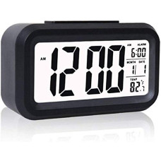 Deals, Discounts & Offers on  - CBK Digital Alarm Clock Table Office Clock with Date Time Temperature Night Light Sensor (Multi Color)13.8W x 5H Centimeters ,Plastic