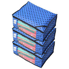 Deals and Offers on - Kuber Industries Polka Dots Designer 3 Piece Non Woven Saree Cover Set, Royal Blue Deals, Discounts & Offers on - Kuber Industries Polka Dots Designer 3 Piece Non Woven Saree Cover Set, Royal Blue