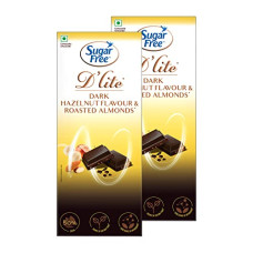 Deals, Discounts & Offers on  - Sugar Free D'lite Hazelnut & Almonds Dark Chocolate Bar, 80 Grams (Pack of 2)