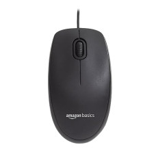 Deals, Discounts & Offers on  - Amazon Basics Wired Mouse up to 1000 DPI I Upper Shell : Black Plastic Surface I Black