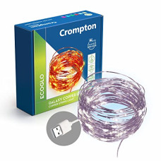 Deals, Discounts & Offers on  - Crompton Galaxy Decoration CopperUSB Powered String Fairy Lights with 100 LedLight(10 Meters, Cool Day Light, Pack of 1)
