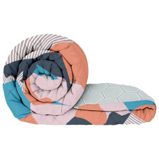 Deals, Discounts & Offers on  - Story@Home Microfiber 180 GSM Soft Reversible All Weather MILD Winter Comforter/Quilt/Duvet Abstract Single Bed Comforter (Light Orange)