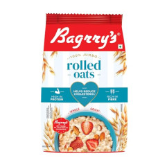 Deals, Discounts & Offers on  - Bagrrys 100% Jumbo Rolled Oats 1kg Pouch | Whole Grain Rolled Oats with High Fibre, Protein | Non GMO | Healthy Food with No Added Sugar | Diet food