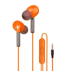Deals, Discounts & Offers on Headphones - ZEBSTER Peak with Tangle Free Design, in Ear Earphones, 10mm Drivers, in-line Mic, Deep Bass, 1.2m Cable, Gold Plated 3.5mm Jack(Orange)