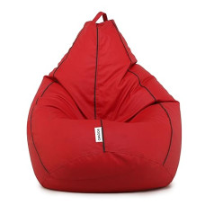 Deals and Offers on Furniture - Amazon Brand - Solimo Classic XXXL Filled Bean Bag (with Beans) - Red with Black Piping Deals, Discounts & Offers on Furniture - Amazon Brand - Solimo Classic XXXL Filled Bean Bag (with Beans) - Red with Black Piping