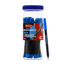 Deals, Discounts & Offers on Stationery - Reynolds SMOOTHMATE 20 PENS JAR, BLUE Ball Pen I Lightweight Ball Pen With Comfortable Grip