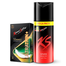 Deals, Discounts & Offers on Sexual Welness - KamaSutra Spark Deodorant Mega Pack 220 ml and Ultrathin+ Condoms 10 Count