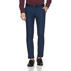 Deals, Discounts & Offers on Men - V Dot Men's Slim Fit Formal Trousers (VDTF318D002335_Blue_76)