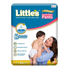 Deals, Discounts & Offers on Baby Care - Little's Comfy Baby Pants- Premium, 12 Hours Absorption, Wetness Indicator, Cotton Soft, X-Large, 54 Count
