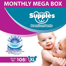 Deals, Discounts & Offers on Baby Care - Supples Baby Diaper Pants, Monthly Mega-Box, X-Large, 108 Count