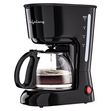 Deals, Discounts & Offers on  - Lifelong LLCMK01 Caffe Drip 5 cup Coffee Maker| Water Level Indicator| 600W|Borosilicate glass 750ml Carafe jar| Detachable Coffee Filter, (Black)