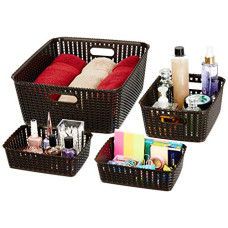 Deals, Discounts & Offers on  - Amazon Brand - Solimo 4 Piece Storage Basket Set, Brown