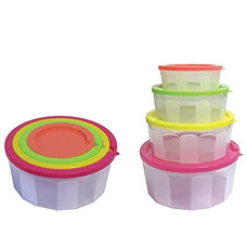 Deals, Discounts & Offers on  - Aristo Houseware Diamond Plastic Storage Container 4 Pcs Set, Transparent Clear, Multi