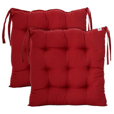 Deals, Discounts & Offers on  - Heart Home Square Chair Pad/Cushion|Quilted Microfiber Fabric & Solid Color|Soft & Comfortable Sitting|Size 45 x 45 x 1CM, Pack of 2 (Maroon)