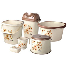 Deals, Discounts & Offers on  - Nayasa Square 6 Piece Bathroom Set Deluxe (Brown)