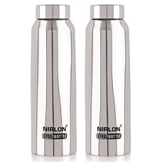 Deals, Discounts & Offers on  - NIRLON Stainless Steel Single Wall Fridge Water Bottle/ Home Refrigerator Bottle/Office/SchoolKids Bottle, Silver, Set of 2 (FB_Hiker)