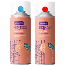 Deals, Discounts & Offers on Home Improvement - Asian Paints Spray Paint , Blue Gloss Finish 200ml & Asian Paints ezyCR8 Apcolite Enamel Multi-Surface DIY Spray Paint (Signal Red, 200ml Can)