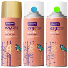 Deals, Discounts & Offers on Home Improvement - Asian Paints Multi-Surface DIY Apcolite Enamel Paint Spray (Gold, 200ml Can) & Apcolite Enamel Multi-Surface DIY Spray Paint (Fluorescent Green, 200ml Can) & Spray Paint , Blue Gloss Finish 200ml