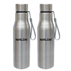 Deals, Discounts & Offers on  - NIRLON Stainless Steel Single Wall Water Bottle with Flip Cap/ Fridge Refrigerator Bottle/ 100% Leak Proof/ Office Bottle/ School Bottle, 1000 ML, Set of 2 (FB_Josh)