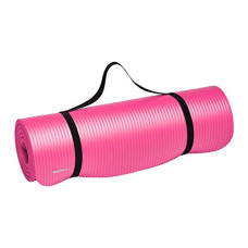 Deals, Discounts & Offers on Accessories - Amazon Basics 13mm Extra Thick NBR Yoga and Exercise Mat with Carrying Strap, Pink