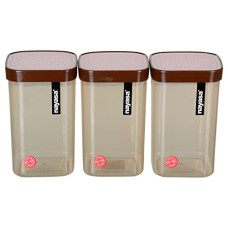 Deals, Discounts & Offers on  - Nayasa Superplast Plastic Fusion Container 1 Litre, Set of 3, Brown