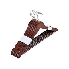 Deals, Discounts & Offers on  - @home by Nilkamal Wooden Hanger Set of 6 Dark Brown