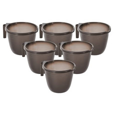 Deals, Discounts & Offers on  - Fun Homes Plastic Bathroom Mug 1 Litre- Pack of 6 (Black)-46FH0219