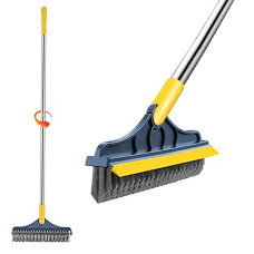 Deals, Discounts & Offers on Home Improvement - Zureni 2-in-1 Bathroom Cleaning Brush with Floor Scrubber & Wiper 120 Rotating Head Long Handle Perfect