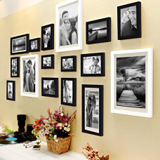 Deals, Discounts & Offers on  - Art Set Of 16 Individual Black And White Photo Frame,(3 Units Of 8X10, 4 Units Of 6X8, 4 Units Of 5X7, 3 Units Of 4X6, 2 Units Of 6X10)
