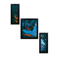 Deals, Discounts & Offers on  - Home Attire HAP-1107 Abstract Paintings- Set of 3 (6x14inch-2, 12X14inch -1)
