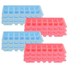 Deals, Discounts & Offers on  - Kuber Industries Plastic Ice Cube Tray Set with 14 Section- Pack of 12 (Blue & Pink)-HS43KUBMART25817