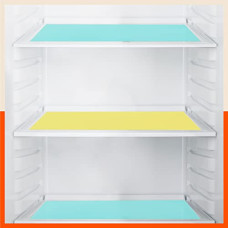 Deals, Discounts & Offers on  - Matworks by Bathla - VIDA Multipurpose Translucent Texture Fridge Mats / Surface Protection Liner | Temperature Resistant, Washable & Non Slip |Yellow & Teal Combo (45 cm X 30 cm 425 GSM)