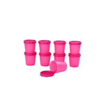Deals, Discounts & Offers on  - Signoraware Nano Round Medium Container Set, 90ml, Set of 9, Pink