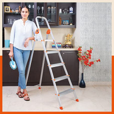 Deals, Discounts & Offers on Home Improvement - Bathla Safex 5 - Step Foldable Aluminium Ladder