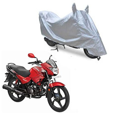 Deals, Discounts & Offers on Accessories - Oshotto Dust Proof Water Resistant Double Mirror Pocket Silvertech Bike Body Cover Compatible with Hero Glamour 125 (Silver)
