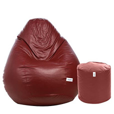 Deals, Discounts & Offers on Furniture - hoopy Classic Bean Bag Cover with Pouffe Cover Without Beans (XXXL, Maroon) | Ideal