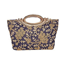 Deals, Discounts & Offers on  - Kuber Industries Silk Clutch Ladies Handbag (Blue),CTKTLUG936