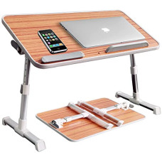 Deals, Discounts & Offers on Laptop Accessories - Amazon Basics Adjustable Portable Laptop Table, Bed Table, Notebook Stand, Laptop Standing Desk, Portable Standing Table with Foldable Legs, Foldable Lap Tablet Table