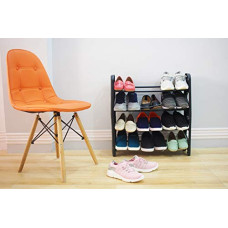 Deals, Discounts & Offers on  - Ebee Easy to Assemble & Light Weight Foldable 4 Shelves Shoe Rack (Iron)