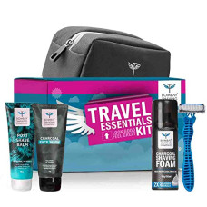 Deals, Discounts & Offers on Health & Personal Care - Bombay Shaving Company Grooming And Shaving Travel Kit For Men |Pack Contain Charcoal Face Wash, Charcoal Shaving Foam, Post Shave Balm, the Boss Razor and a Travel Bag |