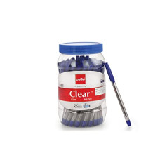 Deals, Discounts & Offers on Stationery - Cello Clear Blue Ball Pen Jar of 60 Units |Ball Pens Blue | Jar of 60 Units | Ball Pens Set for Students | Pens for Office Use | Ball Pens for Writing Pens | Best pen