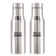 Deals, Discounts & Offers on  - NIRLON Stainless Steel Single Wall Fridge Water Bottle/ Home Refrigerator Bottle/Office/SchoolKids Bottle, Silver, Set of 2 (FB_Xing)